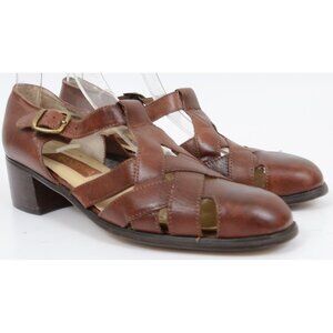 iPanema Fine Leather Dark Brown Fisherman Women's 8.5M Preppy Loafer Shoes